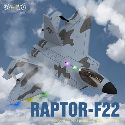 2024 New F22S 2.4G 4CH 3D6G RC Airplane Raptor F22 Warplane WLtoys A180 Upgrade Version LED Light With Gyroscope Out Door Toys