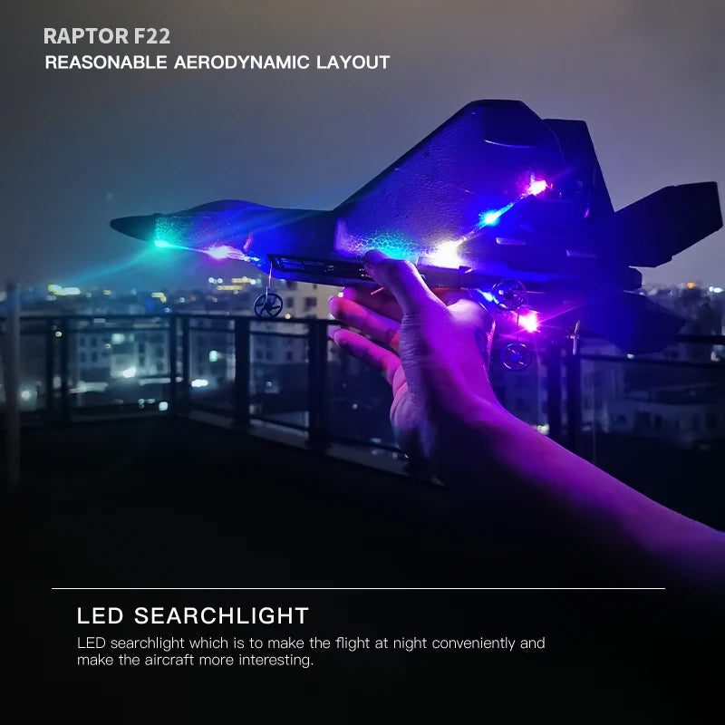 2024 New F22S 2.4G 4CH 3D6G RC Airplane Raptor F22 Warplane WLtoys A180 Upgrade Version LED Light With Gyroscope Out Door Toys