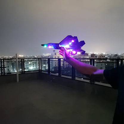 2024 New F22S 2.4G 4CH 3D6G RC Airplane Raptor F22 Warplane WLtoys A180 Upgrade Version LED Light With Gyroscope Out Door Toys